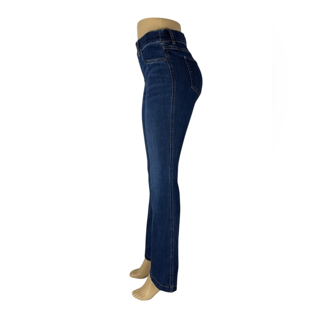 SPANX Womens Small Petite Flare Jeans Blue Pull On Stretch 20327Q Denim Cotton - Picture 3 of 11